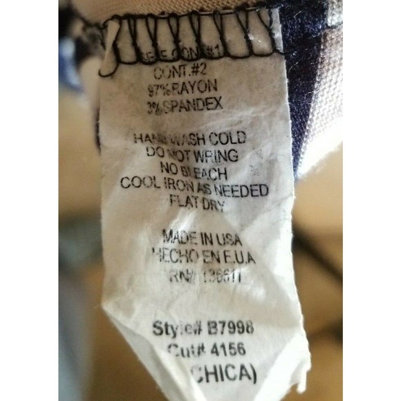 Twenty Second 22nd Shirt Womens Small S Pullover Top Blue 3/4 Sleeve Floral - Picture 7 of 7